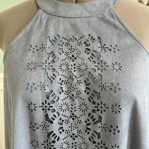 Alter’d State blouse in slate blue perfect for a night out